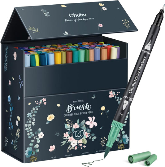 Feutre de Coloriage Aquarelle 120 Couleurs Double pointe